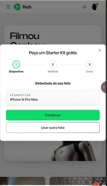 Resultado da detecção mostrando o modelo do aparelho