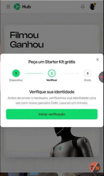 Aviso de verificação de identidade antes do envio do kit