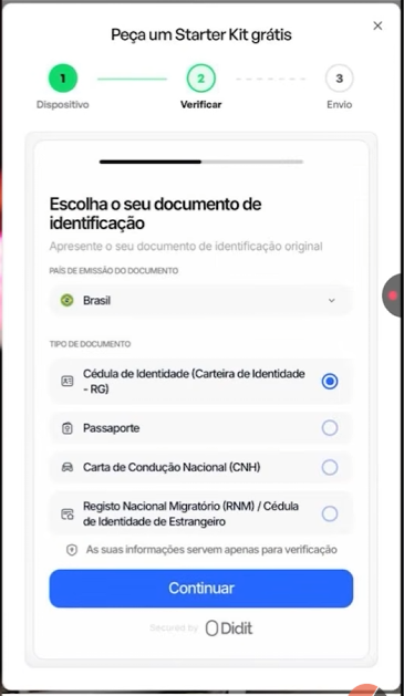 Lista de documentos aceitos: RG, passaporte, CNH e RNM